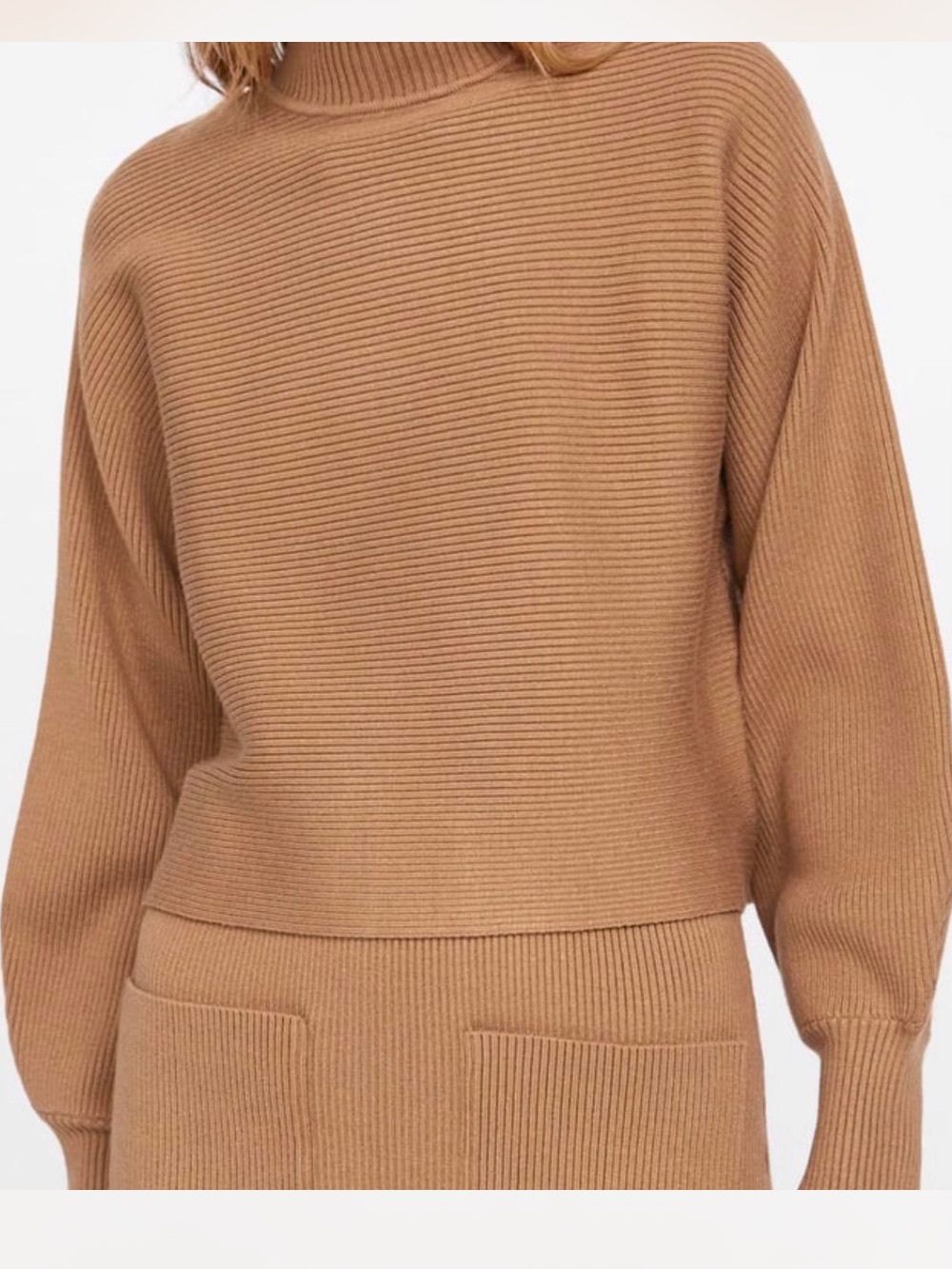 Zara Ribbed Camel brown Sweater